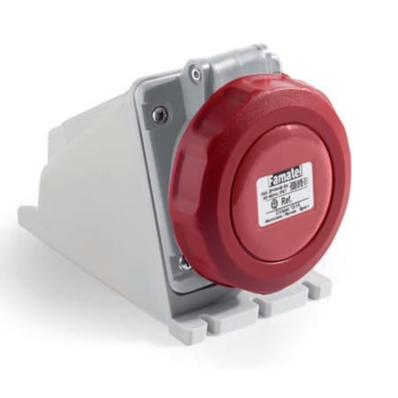 Famatel Usa IP67 IEC Pin & Sleeve Surface Mount Receptacle 32A 380/440V, 3P+4W HD 24398